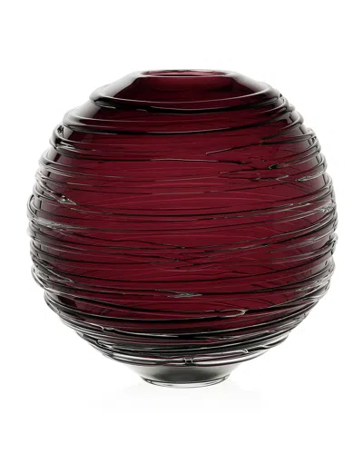 William Yeoward Crystal Miranda 9" Globe Vase In Burgundy