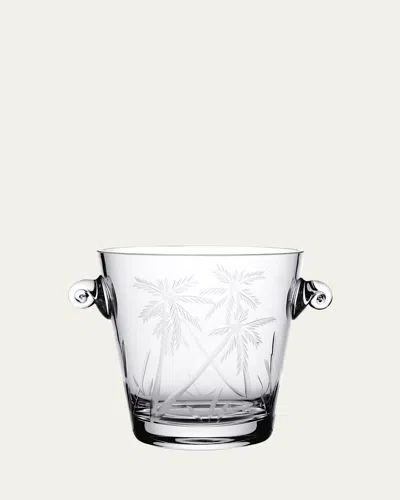 William Yeoward Crystal Palmyra Ice Bucket With Tongs In Transparent