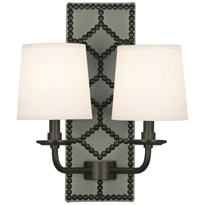 Williamsburg Lightfoot 16 1/2"h Patina Bronze With Carter Leather Sconce In Multi