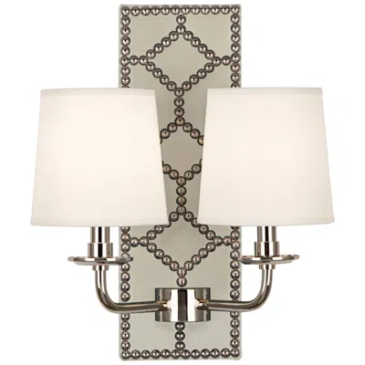 Williamsburg Lightfoot 16 1/2"h Polished Nickel W/ Bruton Leather Sconce In Neutral