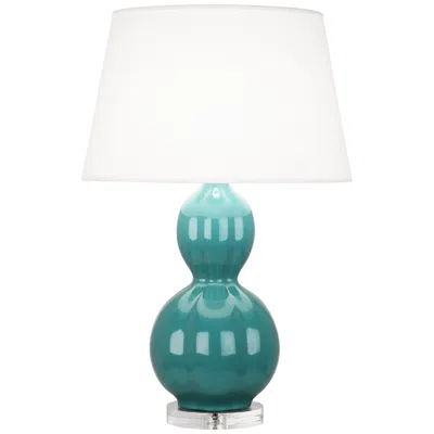 Williamsburg Randolph Mayo Teal Table Lamp In Animal Print