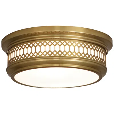 Williamsburg Tucker 10 3/4" Wide Antique Brass Ceiling Light In Multi