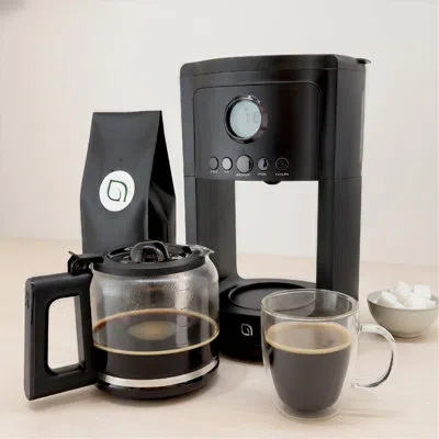 Willow 12 Cup Coffee Maker – Programmable Brewing Options With Timer, Beautiful Design, Glass Pot In Black