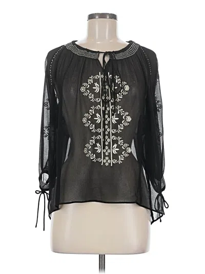 Pre-owned Willow & Clay 3/4 Sleeve Blouse In Black