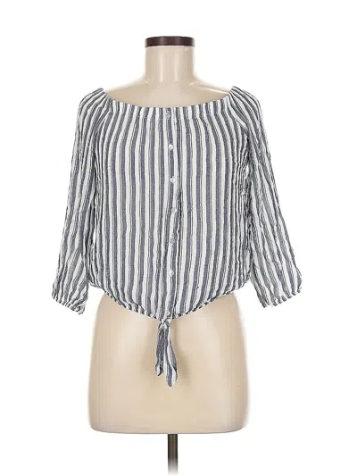 Pre-owned Willow & Clay 3/4 Sleeve Blouse In Blue