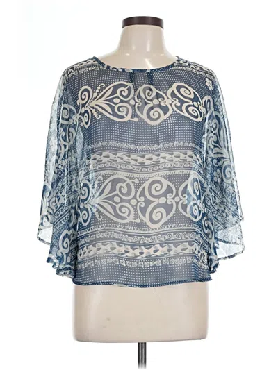 Pre-owned Willow & Clay 3/4 Sleeve Blouse In Blue
