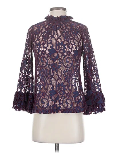 Pre-owned Willow & Clay 3/4 Sleeve Blouse In Purple