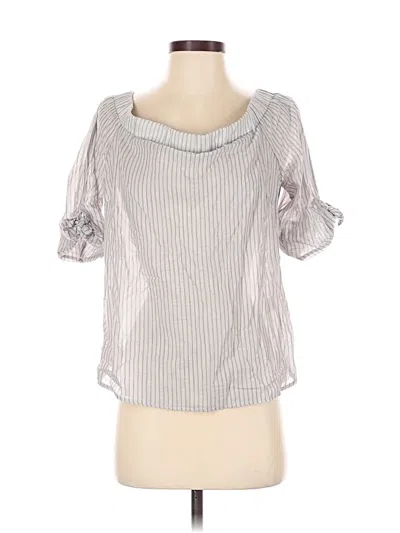 Pre-owned Willow & Clay 3/4 Sleeve Blouse In Silver