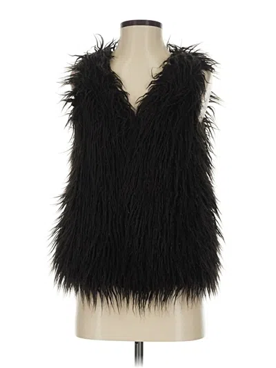 Pre-owned Willow & Clay Faux Fur Vest In Black