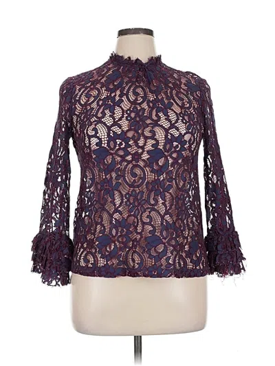 Pre-owned Willow & Clay Long Sleeve Blouse In Purple