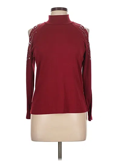 Pre-owned Willow & Clay Long Sleeve Turtleneck In Burgundy