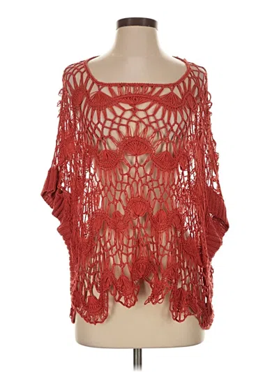 Pre-owned Willow & Clay Poncho In Red