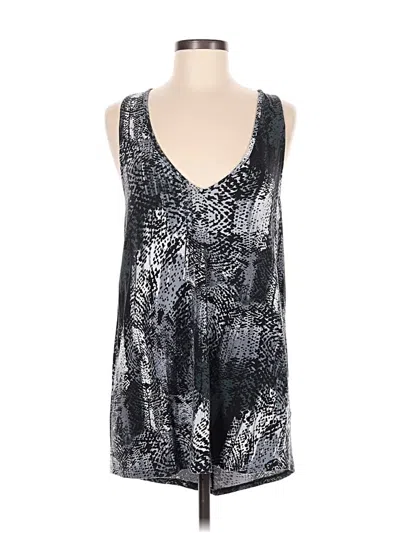 Pre-owned Willow & Clay Tank Top Silver Plunge Neckline Tops