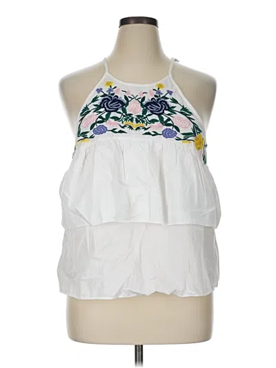 Pre-owned Willow & Clay Tank Top White Halter Neckline Tops