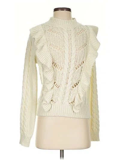 Pre-owned Willow & Clay Turtleneck Sweater In White