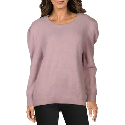 Willow & Clay Womens Ribbed Trim Crew Neckline Sweater In Pink