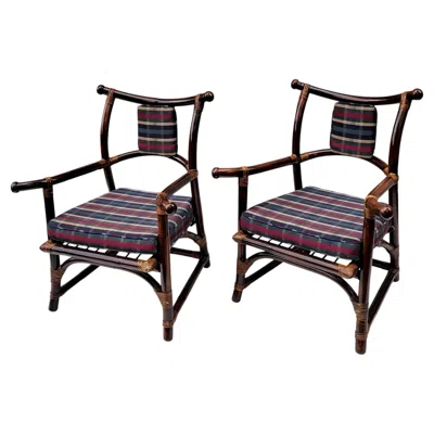Pre-owned Willow And Reed Pair Low Lounge Chairs By Henry Olko For  In Black