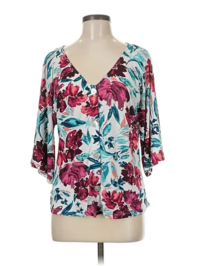 Pre-owned Willow & Root 3/4 Sleeve Blouse In Blue