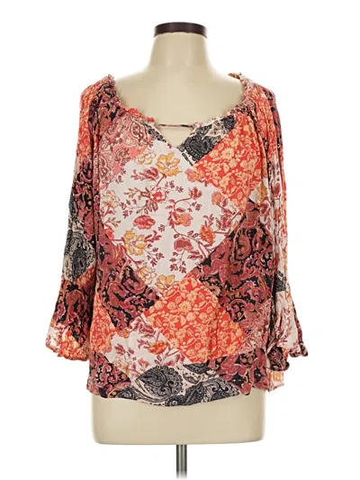 Pre-owned Willow & Root 3/4 Sleeve Blouse In Orange