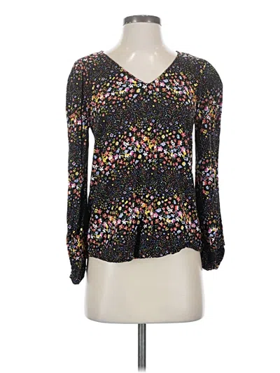 Pre-owned Willow & Root Long Sleeve Blouse In Black
