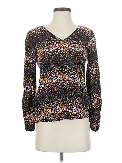Pre-owned Willow & Root Long Sleeve Blouse In Black