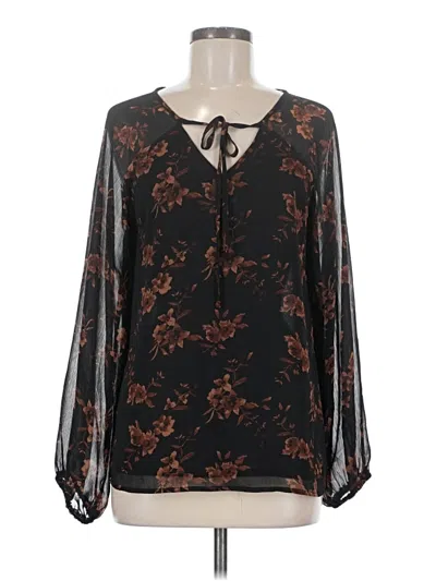 Pre-owned Willow & Root Long Sleeve Blouse In Black