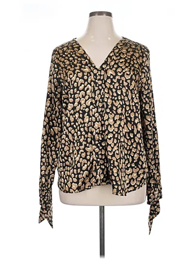 Pre-owned Willow & Root Long Sleeve Blouse In Gold