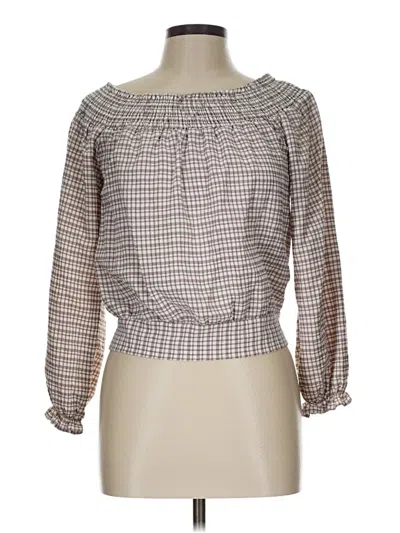 Pre-owned Willow & Root Long Sleeve Blouse In Gray