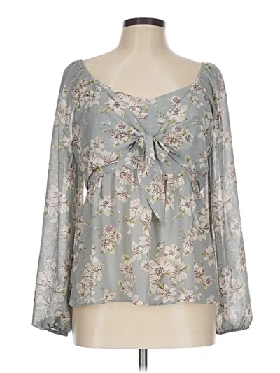 Willow & Root Long Sleeve Blouse In Gray