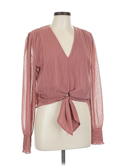 Pre-owned Willow & Root Long Sleeve Blouse In Pink