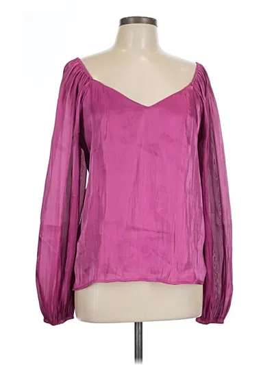 Pre-owned Willow & Root Long Sleeve Blouse In Pink