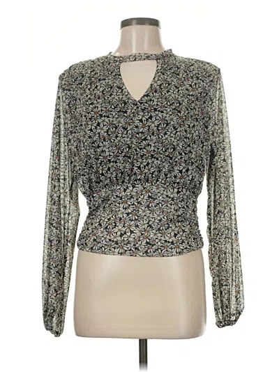 Pre-owned Willow & Root Long Sleeve Blouse In Silver