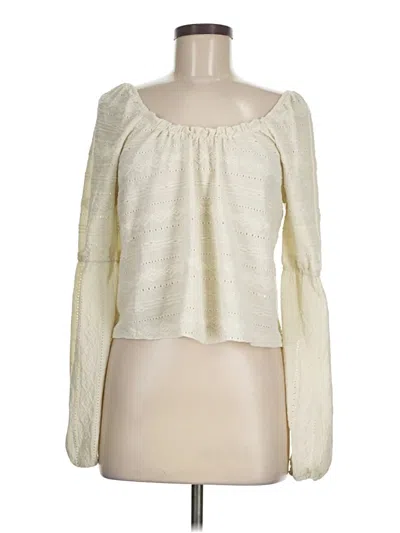 Pre-owned Willow & Root Long Sleeve Blouse In White