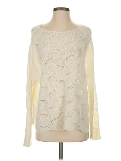 Pre-owned Willow & Root Pullover Sweater In White