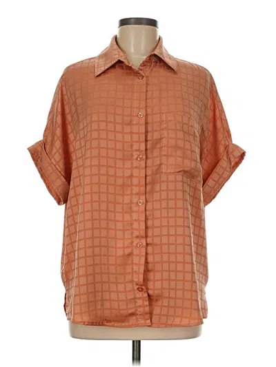 Pre-owned Willow & Root Short Sleeve Blouse In Orange