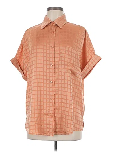 Pre-owned Willow & Root Short Sleeve Blouse In Orange