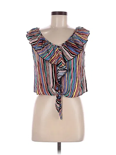 Pre-owned Willow & Root Sleeveless Blouse In Black