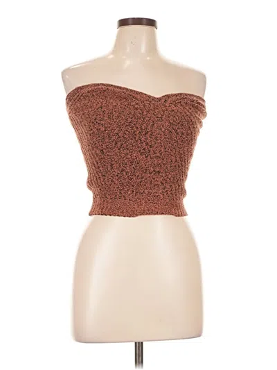Willow & Root Sleeveless Top Brown Strapless Neckline Tops