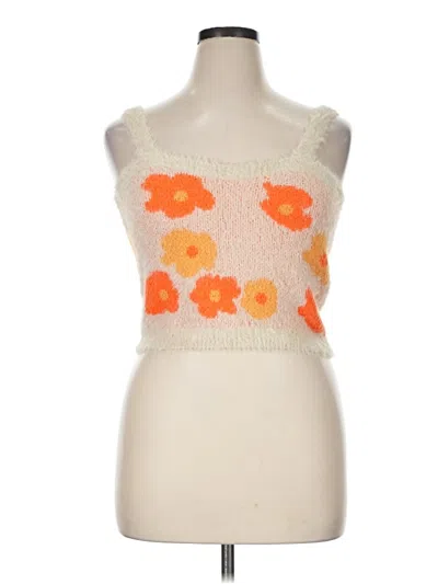 Pre-owned Willow & Root Sweater Vest In Orange