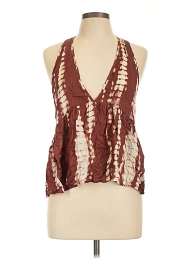 Pre-owned Willow & Root Tank Top Brown Halter Neckline Tops