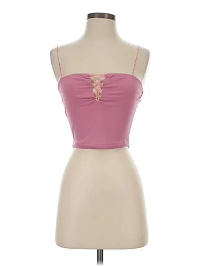 Pre-owned Willow & Root Tube Top Pink Strapless Neckline Tops