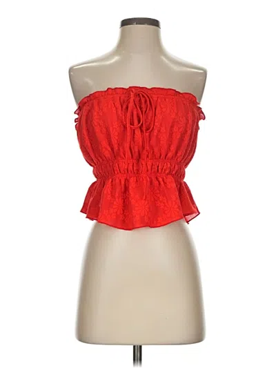 Pre-owned Willow & Root Tube Top Red Strapless Neckline Tops
