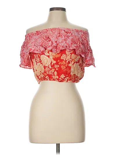 Pre-owned Willow & Root Tube Top Red Strapless Neckline Tops