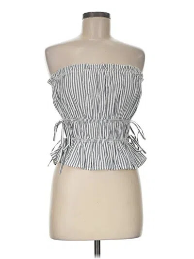 Pre-owned Willow & Root Tube Top Silver Strapless Neckline Tops