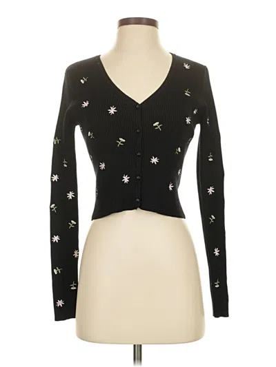 Pre-owned Willow & Wind Cardigan Sweater In Black