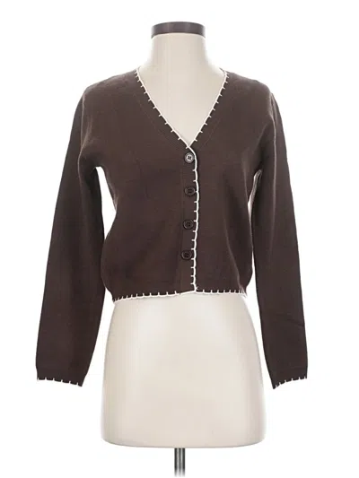 Pre-owned Willow & Wind Cardigan Sweater In Brown
