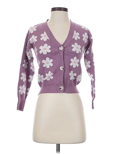 Pre-owned Willow & Wind Cardigan Sweater In Purple
