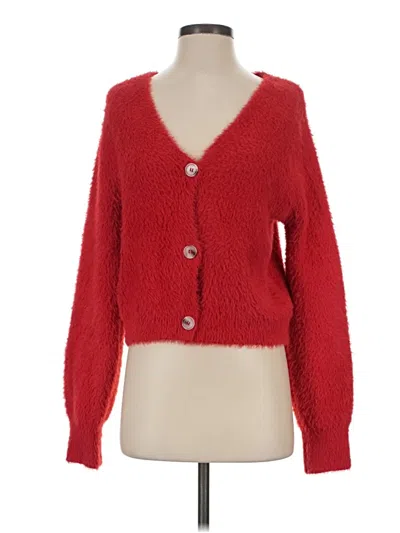 Pre-owned Willow & Wind Cardigan Sweater In Red