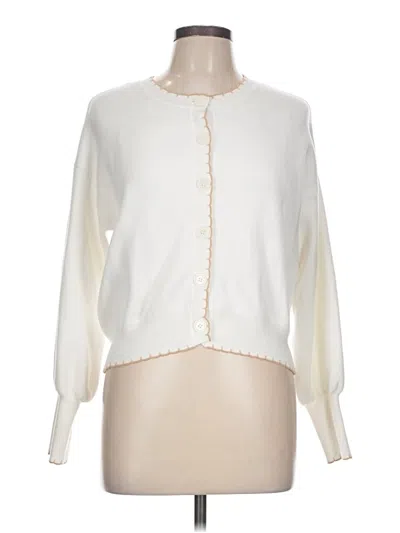 Pre-owned Willow & Wind Cardigan Sweater In White