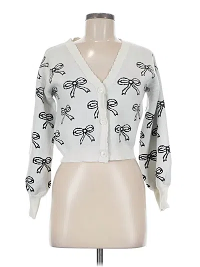 Pre-owned Willow & Wind Cardigan Sweater In White